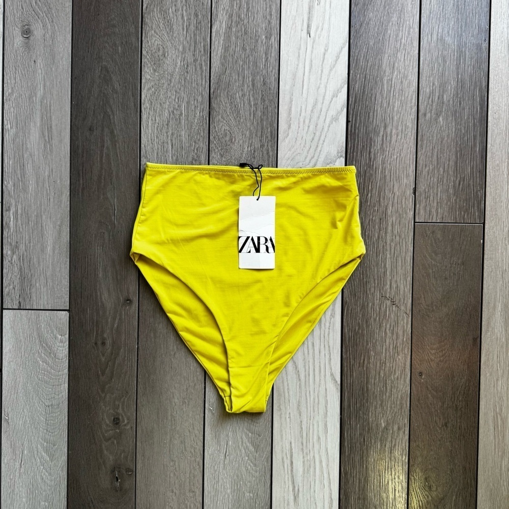 ZARA Bikini High-Waist Olive Green Yellow | Size: Medium | New With Tags
